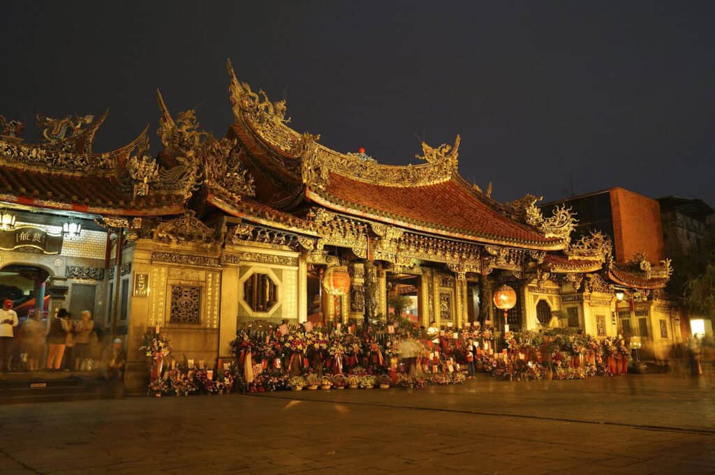 The historic Longshan Temple in Taipei, Taiwan.