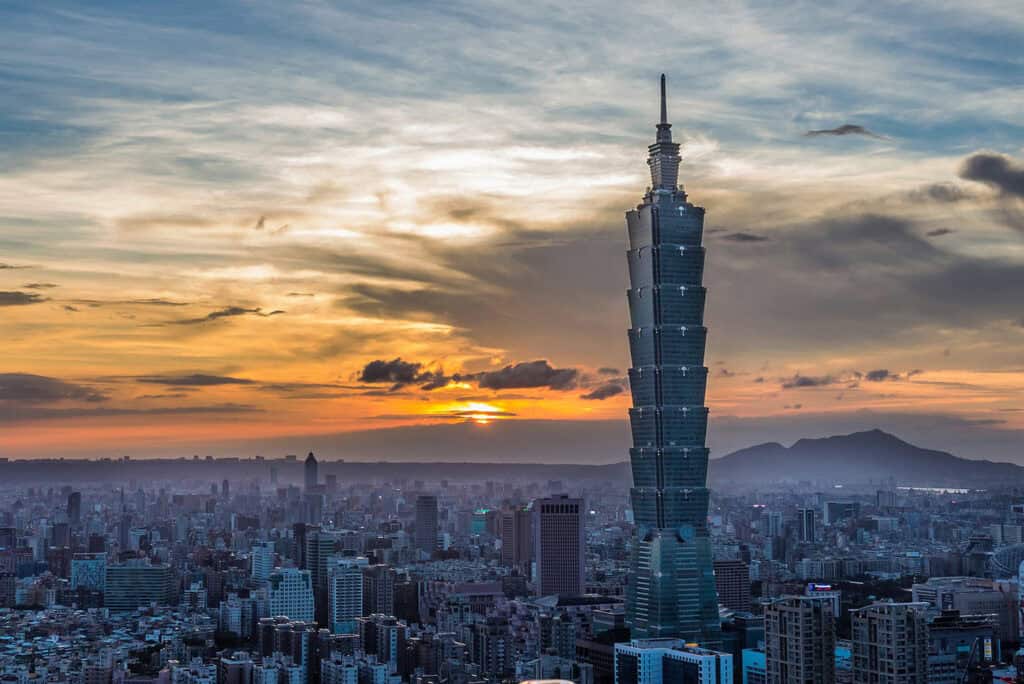 Taipei 101, a skyscraper in Taipei, Taiwan.