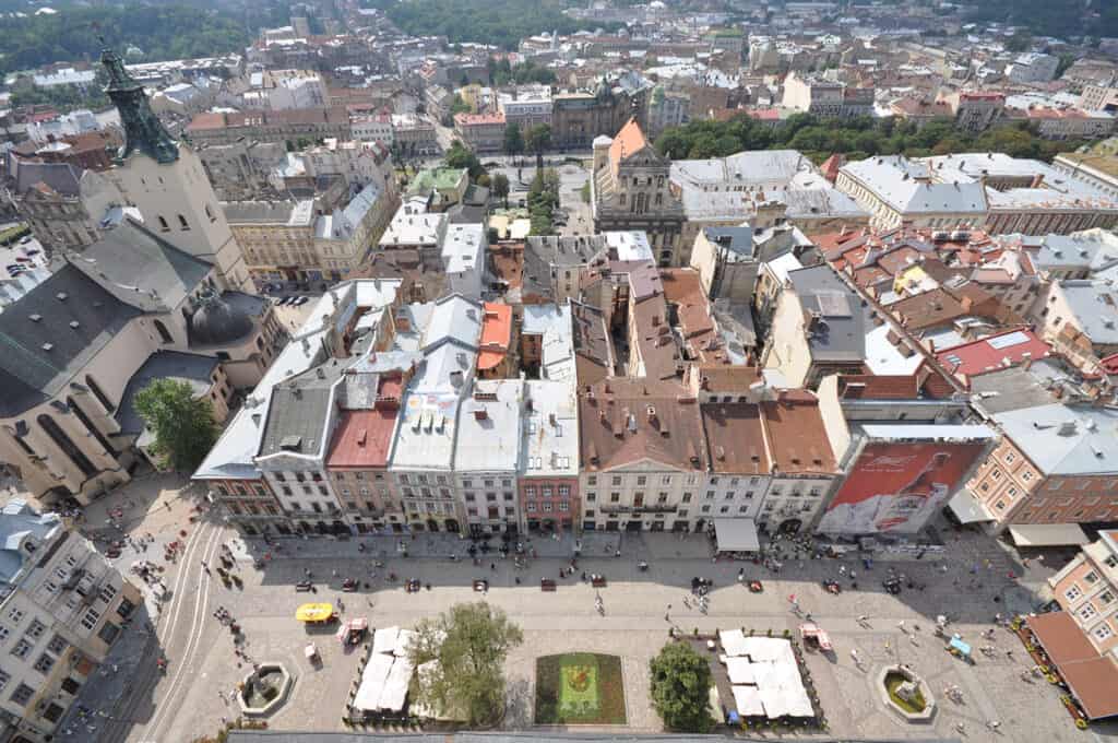 Rynok Square in Lviv, Ukraine