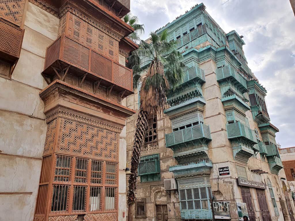 Historic Old Jeddah with traditional coral-stone architecture.