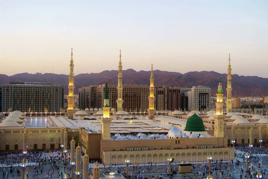 Al-Masjid an-Nabawi in Medina, Saudi Arabia.