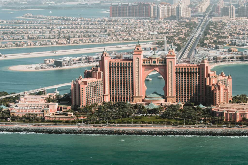 Palm Jumeirah and Atlantis Hotel in Dubai