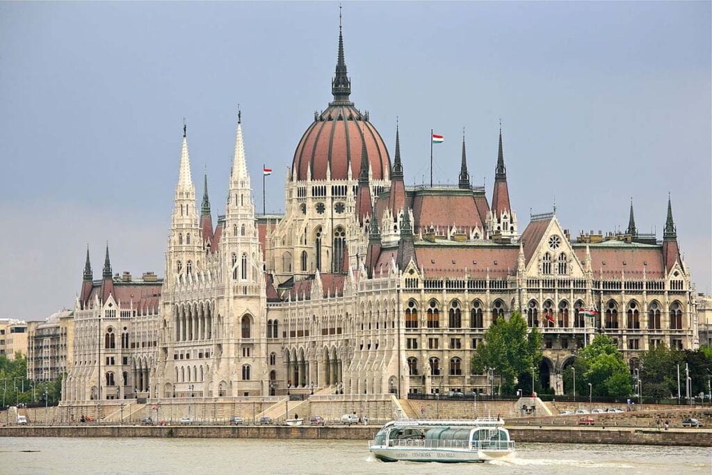 Hungarian Parliament Building by the Danube River
