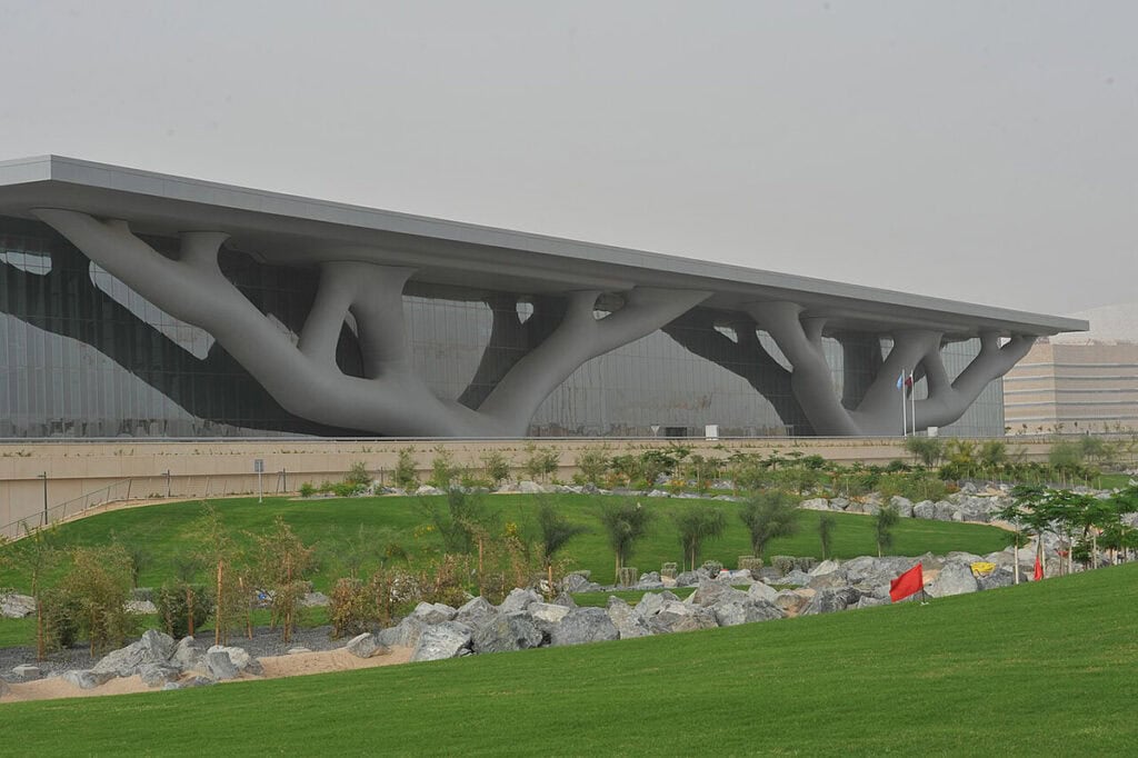 Modern Qatar National Convention Centre exterior
