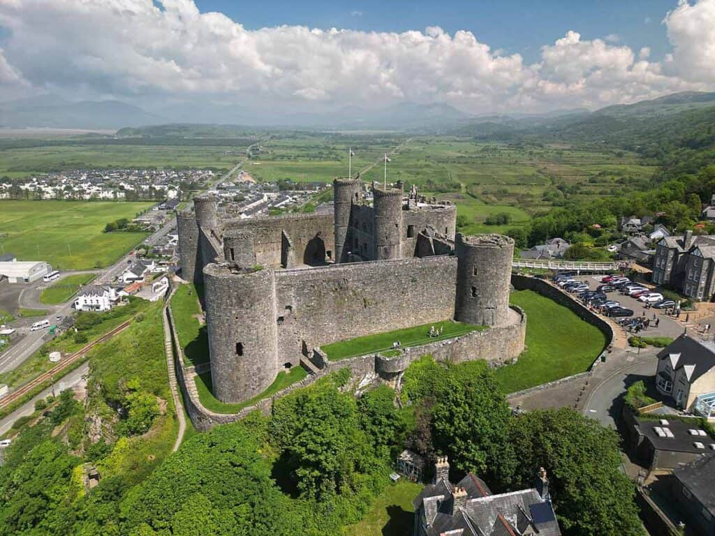 Harlech Castle overlooking the Welsh coast
