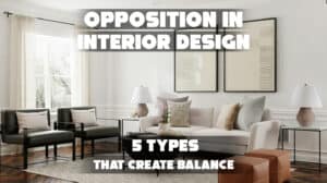 Interior design featuring opposition in colors