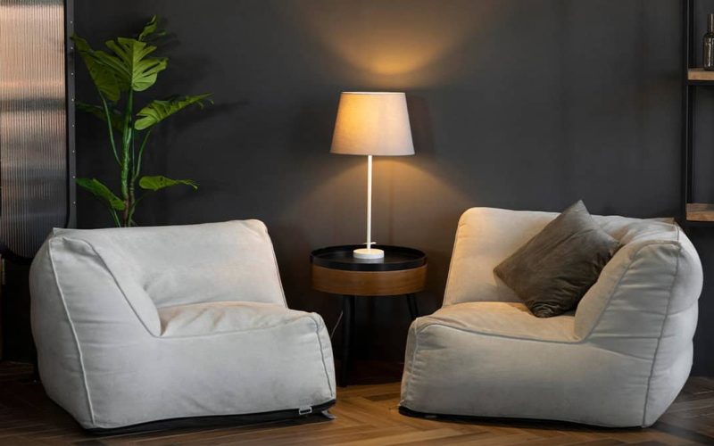 Dark interior design in a living room