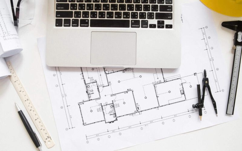 Detailed interior design drawing