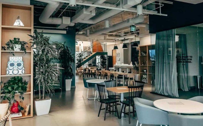 A sleek modern industrial interior design