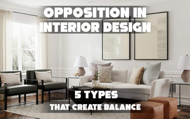 Interior design featuring opposition in colors